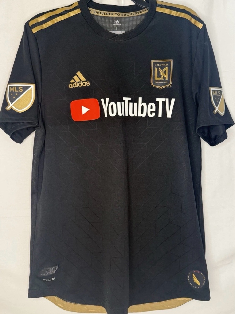adidas LAFC Black Jersey with Gold Crest Accent